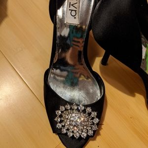 D'Orsay black high heel dress shoes